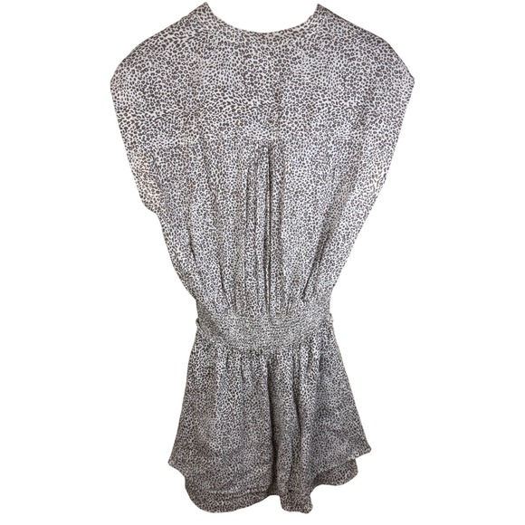 Rails Angelina Sand Cheetah Print Smocked Waist Mini Dress Womens M - Picture 7 of 11